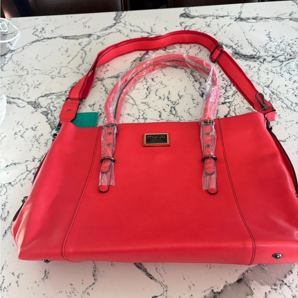 Mosiso Red Women's Laptop Bag